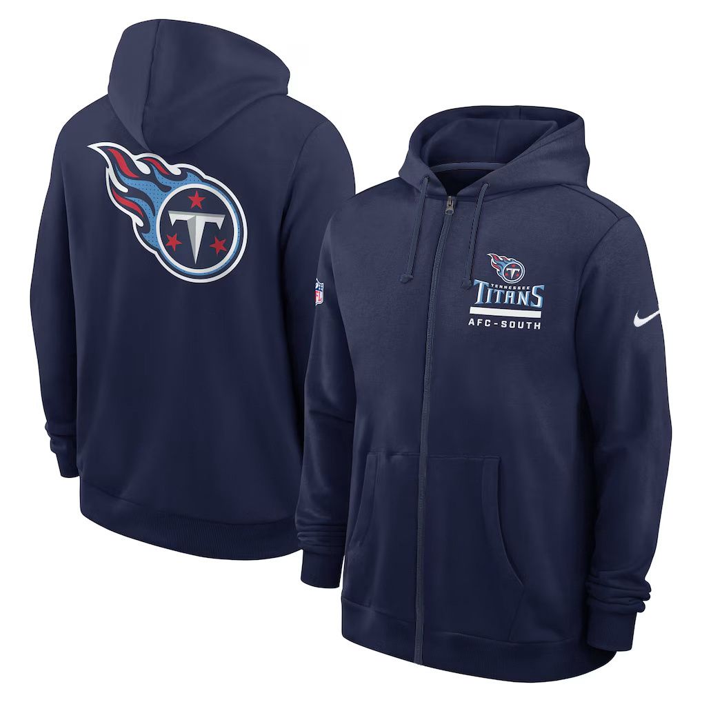 Men 2026 NFL Tennessee Titans zip-up hoodie Blue 01->tennessee titans->NFL Jersey